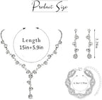 Rhinestone Jewelry Set – Elegant Silver Earrings & Bracelet for Parties, Proms & Everyday Glam