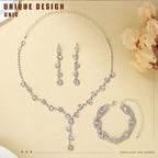Rhinestone Jewelry Set – Elegant Silver Earrings & Bracelet for Parties, Proms & Everyday Glam