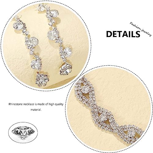 Rhinestone Jewelry Set – Elegant Silver Earrings & Bracelet for Parties, Proms & Everyday Glam