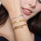 18K Gold Love Bangle Bracelet Set