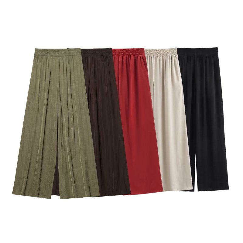 Comfortable All-match Casual Stretch Waist Wide Leg Pants